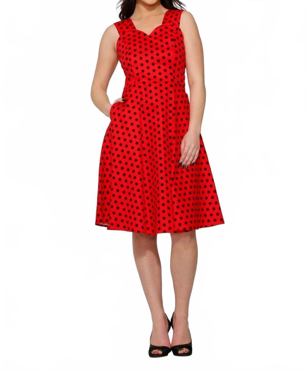 NEW ORCHID BLOOM polka dot sleeveless dress in red